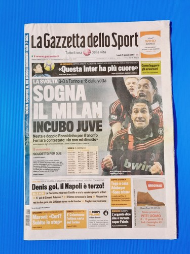 Gazzetta Dello Sport Originale - 9 Décembre 1968 : Juventus-Milan 0-1 Et Inter-Varèse 6-0