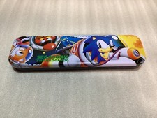 Vintage Sonic the Hedgehog Metal Pencil Case Sega Segasonic Screen Saver Rare
