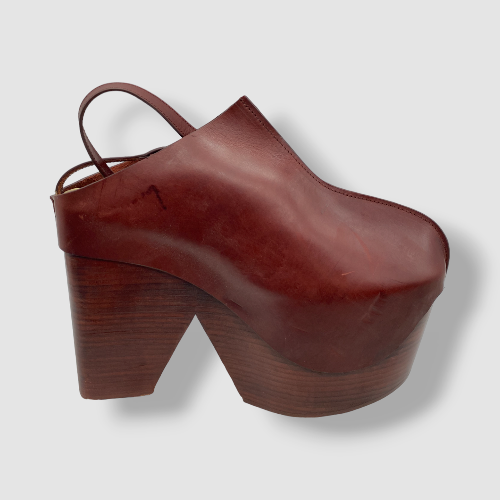 $2065 Quira Women's Red Bianca Calfskin Ankle-Wrap Platform Mule Heel Shoes 41