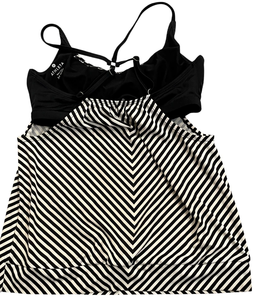 Traje de baño con blusa espalda cruzada a rayas ATHLETA 34D 34DD 34 D DD D/DD Foto 2 de 4