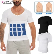 Men's Body Shaper Slimming Shirt Compression Elastic Shapewear Workout Tank Tops