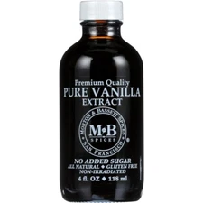 Morton & Bassett Premium Quality Pure Vanilla Extract No Added Sugar 4 FL OZ
