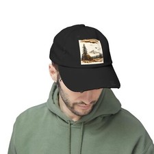 Mountain Landscape Distressed Cap, Nature Lover Gift, Outdoor Adventure Hat,