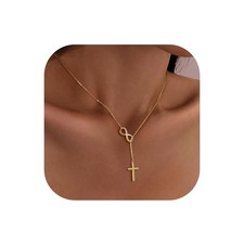 14K-Gold-Plated Cross Necklace for Women Faith Jewelry Gifts - Dainty 14K-Gol...