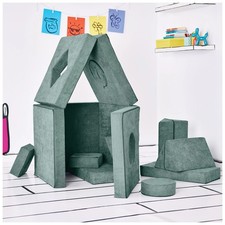 NEW Yourigami Kids Convertible Play Fort, 12 Foam Cushion Pieces Green 1739385