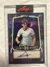 🔥2025 Leaf Metal Sports Heroes NICO PAZ Encased  Purple Crystal Auto #d /15 SSP