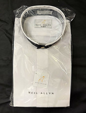 Neil Allyn M 30/31 White Tuxedo Formal Shirt with Black Collar