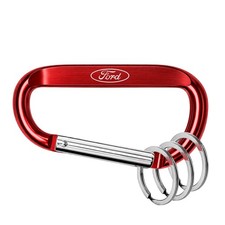 Ford Laser-Etched Red Metal Carabiner Keychain