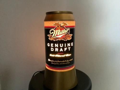 VTG 1994 Miller Genuine Draft Beer Can Rotating Light Lamp