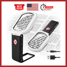 10X 45X Magnifying Glass with Light and Stand, Folding Handheld Reading Magni...