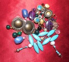 6 pairs Chandelier Dangle Drop Earrings Stones Art Glass Faux Pearl VTG Jewelry — photo 5