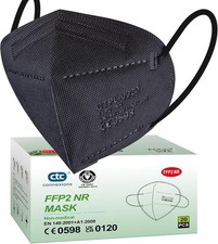 ctc connexions FFP2 Mask Black 20 Pack 5 Layers Protective Face Masks CE0598