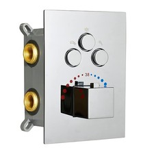 WHSHOWER 3-Function Brass Shower Diverter Thermostatic Valve Pressure Balanced