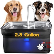  Dog Water Fountain for Large Dogs, 2.8Gal/10.5L Stainless Steel Cat Water 