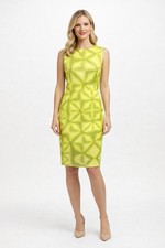 Calvin Klein womens dress sz 8 yellow green dress Slimming Chic Business Office