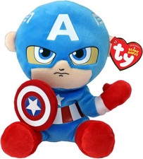 CAPTAIN AMERICA Marvel Stuffed Animal Plush Toy 6" TY Beanie Babies