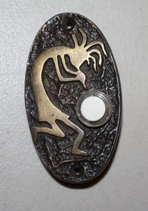 Metal Kokpelli Doorbell Plate Cover Oval Southwest