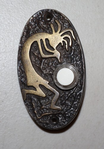 Metal Kokpelli Doorbell Plate Cover Oval Southwest