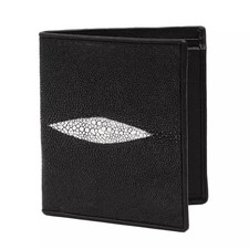 Black Stingray Bifold Wallet - Amish USA Handmade Billfold Cash Wallet