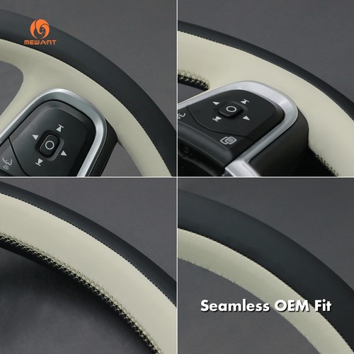 Housse de volant simili cuir cousue main bricolage pour Volvo XC90 - Photo 5/10