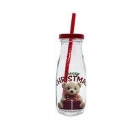 "Weihnachts-Trinkflasche \"Merry Christmas\" Mit Strohhalm Ca. 300 Ml Weihnachten"