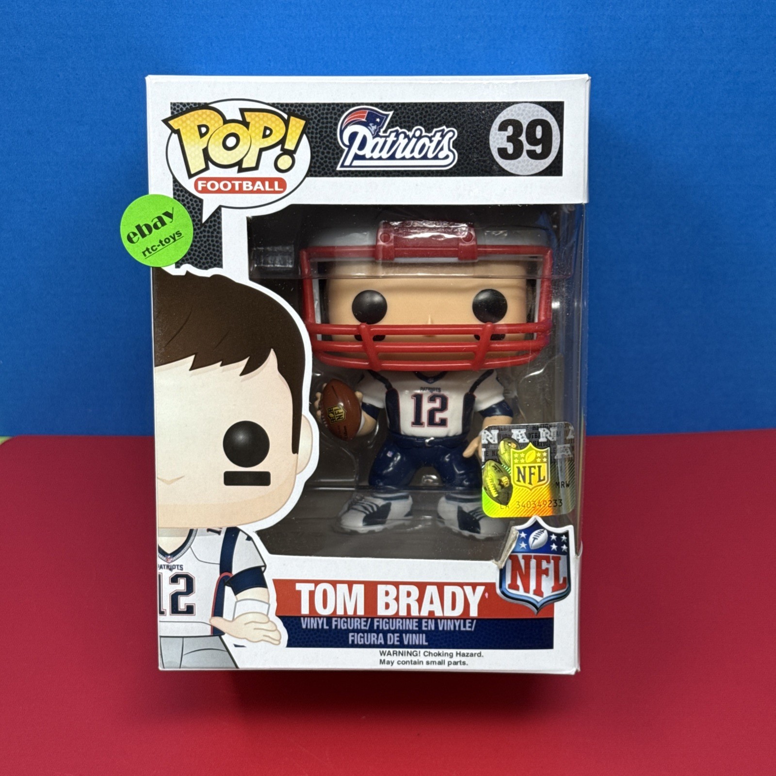 Funko POP! NFL Tom Brady #39 New England Patriots White Jersey Vaulted W/Helmet