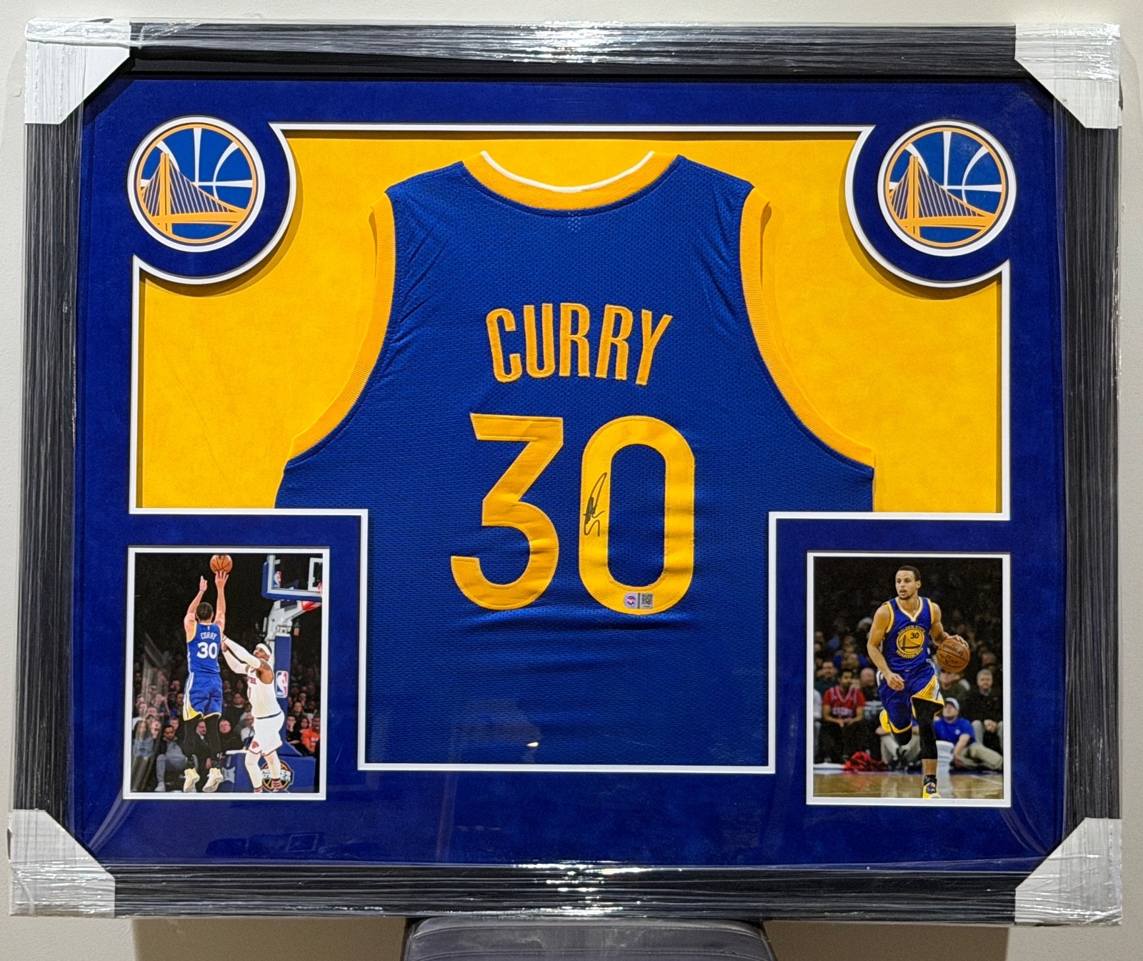 Stephen Curry Autographed Signed Golden State Warriors Warriors Jersey | Framed Double Suede | SWAU 