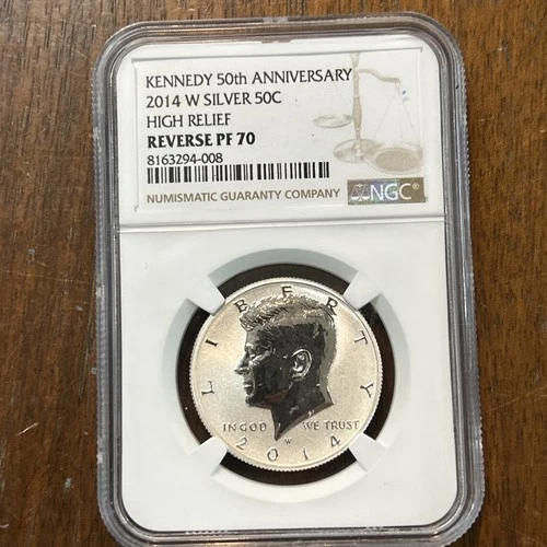 2014 Kennedy 50th Anniversary W High Relief NGC Reverse PF70