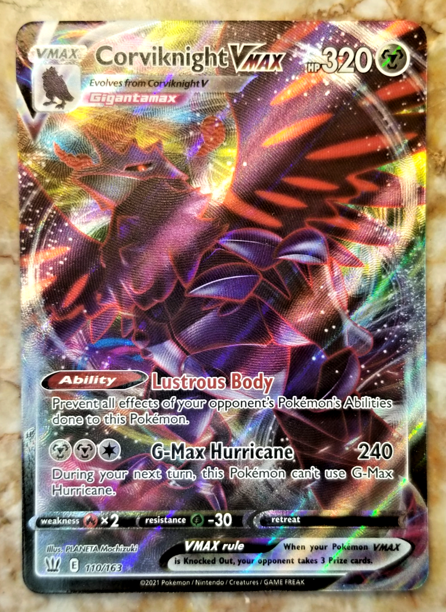 FULL ART Corviknight VMAX  Pokmon Battle Styles 110/163 NM-M