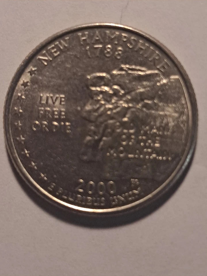 2000  QUARTER  NEW HAMPSHIRE  NO MINT MARK .MINT ERROR  COIN. - Image 2 of 4