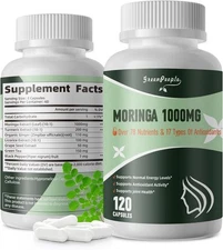 Moringa Oleifera Leaf Organic Extract Capsules Serving 100% Pure 120/240/480Caps