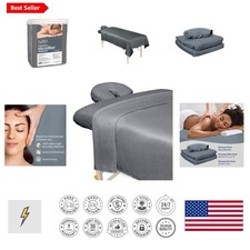 Microfiber 3-Piece Massage Sheet Set - Cool Grey, Ultra-Light Durable