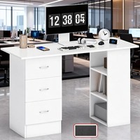 120CM Computer Desk Writing PC Table Workstation Laptop w/ 3 Shelf & Drawers UK