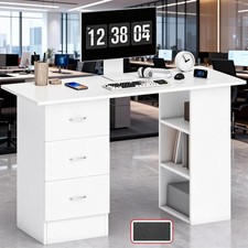 120CM Computer Desk Writing PC Table Workstation Laptop w/ 3 Shelf & Drawers UK