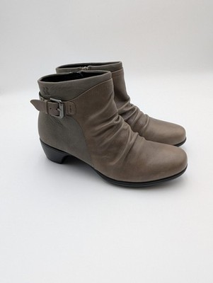 Romika Boots Womens Size 6.5 Gray Leather Ankle Bootie Low Heel Shoes Comfort