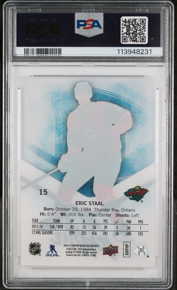 2016-17 Upper Deck Ice #15 Eric Staal PSA/DNA Auto - Image 2 of 3