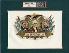 Old Original LOS INMORTALES Cigar Label - LINCOLN - WASHINGTON - GRANT