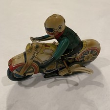 1960s Vintage Tin Toy Motorcycle Rider   Wind-Up   Made in China