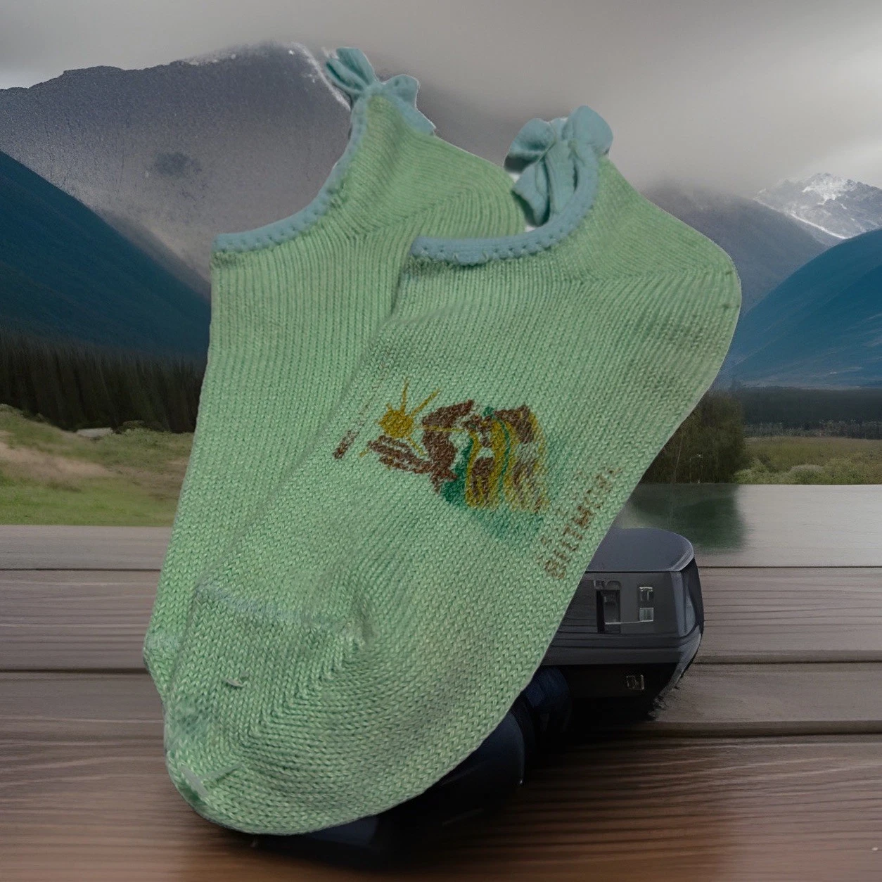 VTG Women's Socks Ankle 9-11 Low Cut Mint Green USA Biltmore 70s 80's