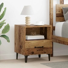 WALPLUS Bedside Cabinet with Drawer 2 pcs Old Wood 40x35x47.5 cm