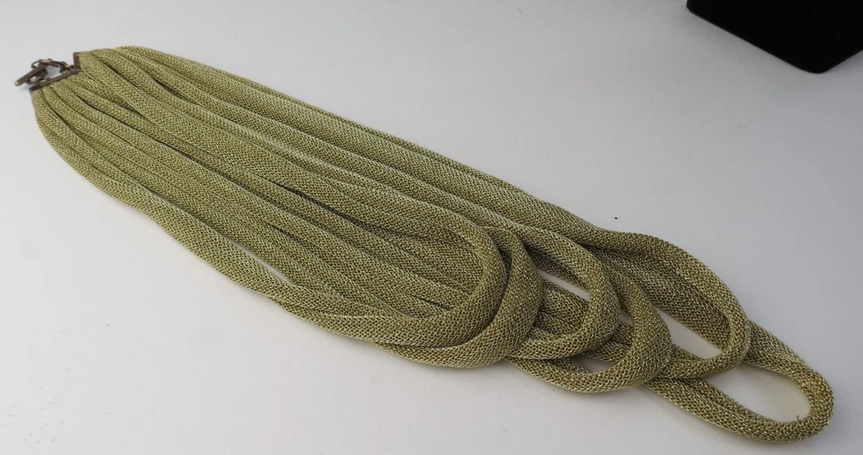 Adami & Martucci Gold Mesh 6- Strands Necklace Stand Sterling Silver - Image 3 of 4