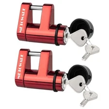  Trailer Tongue Coupler Lock with All-Weather Rubber Cap, 1/4" Dia with 2 pack