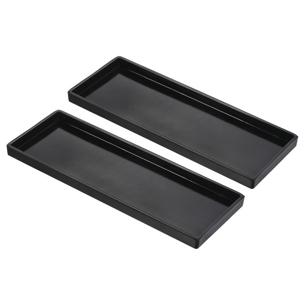"13X5\" Schnellimbiss-Tablett, 2Er Pack Mehrzweck-Rechteck-Serviertablett, Schwarz"-image