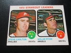 NOLAN RYAN & STEVE CARLTON 1973 TOPPS STRIKEOUT LEADERS BASEBALL CARD # 67 EX
