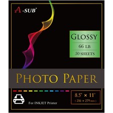 Premium High Gloss Photo Paper 8.5x11 Inch 66lb for Inkjet Printers 50 PCS