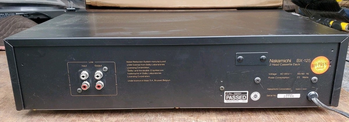 Nakamichi BX-125 2-Head Cassette Deck Stereo Made In Japan Working