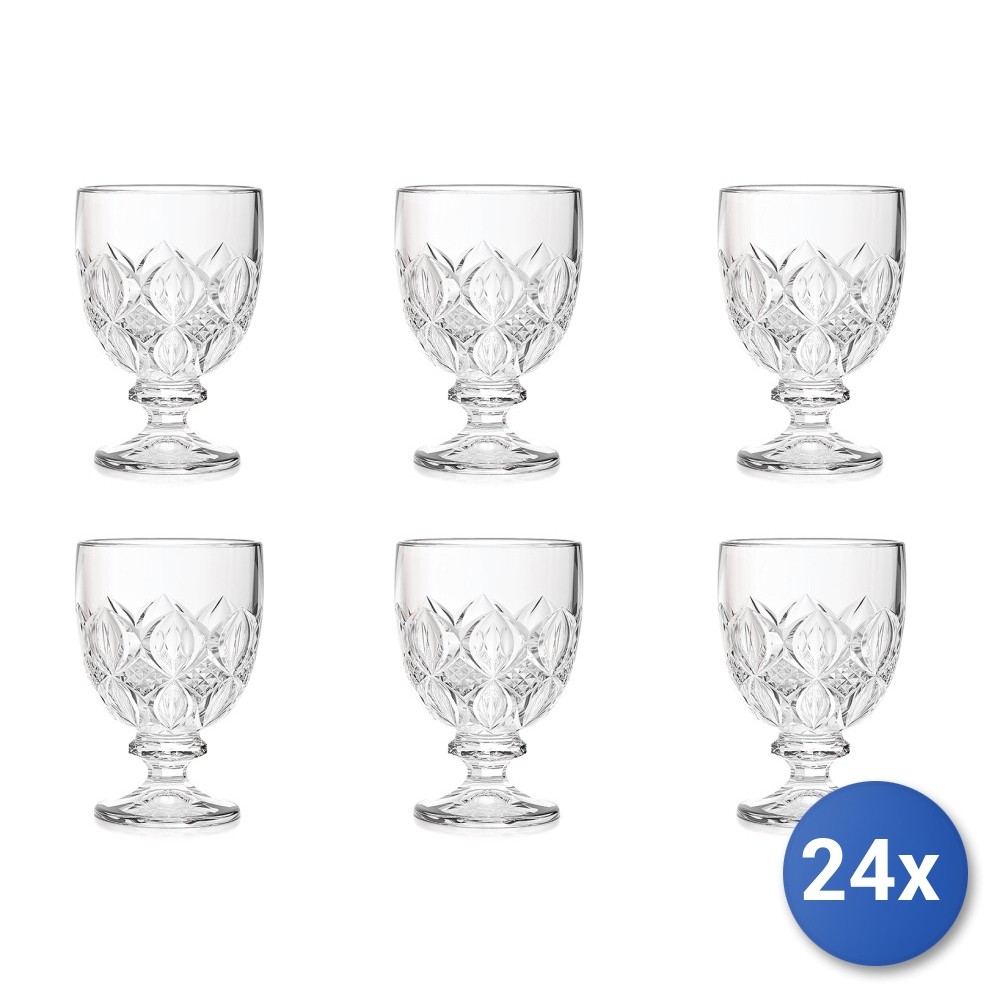24X H&H Nizza Glass Goblets Transparent Cl 22