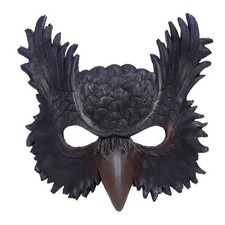 BPNHNA Owl Mask Halloween Masquerade Foam Bird 9.5 x 8.7 inches, Grey