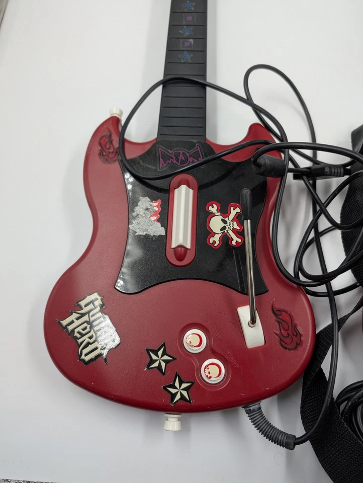 PS2 Guitar Hero Red Octane Wired Controller PlayStation 2 Lot Of 2 Tested  - Image 4 of 4