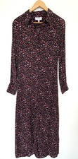 & Other Stories Paris Atelier Dark Floral Midi Shirt Dress Sz 2 Cottage Prairie